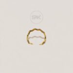 Sterling Silver Gold Plated Crown Cut Ring