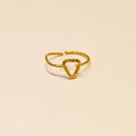 Minimalist Triangle Shaped Elegant Gold Plated Ring