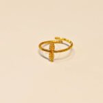 Intricate Leaves Design Gold Plated Ring