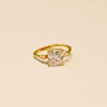 Eye-Catching White Diamond Gold Plated Ring