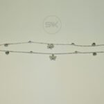 Stylish Anklet with Heart and Flowers