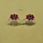 Antique-Inspired Toe Ring with Pink Floral Design