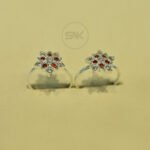 Floral Motif Diamond Toe Ring