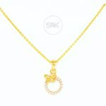 Delicate Diamonds Circle Necklace with Butterfly Accent