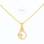 Delicate Diamonds Circle Necklace with Heart Accent