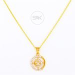 Delicate Diamonds Round Necklace with Helm Accent