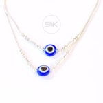 Boho Beaded Anklet with Single Evil Eye Charms