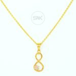 Attractive Infinity Chain Necklace in Yellow Gold with Diamond