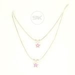 Floral Chic Anklet with Geometric Milimal Ball Charms