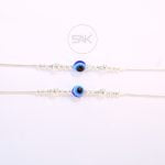 Elegant Single Beaded Evil Eye Anklet