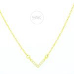Diamond Filigree Necklace with V Drop