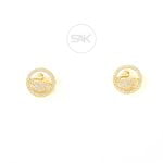 Diamond Minimalist Swan Accent Earrings