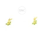 Floral Filigree Earrings with Emerald Stones