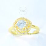 Stunning Spiral Diamond Cluster Ring