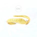 Sleek Snake Skin Pattern Ring in Yellow Gold